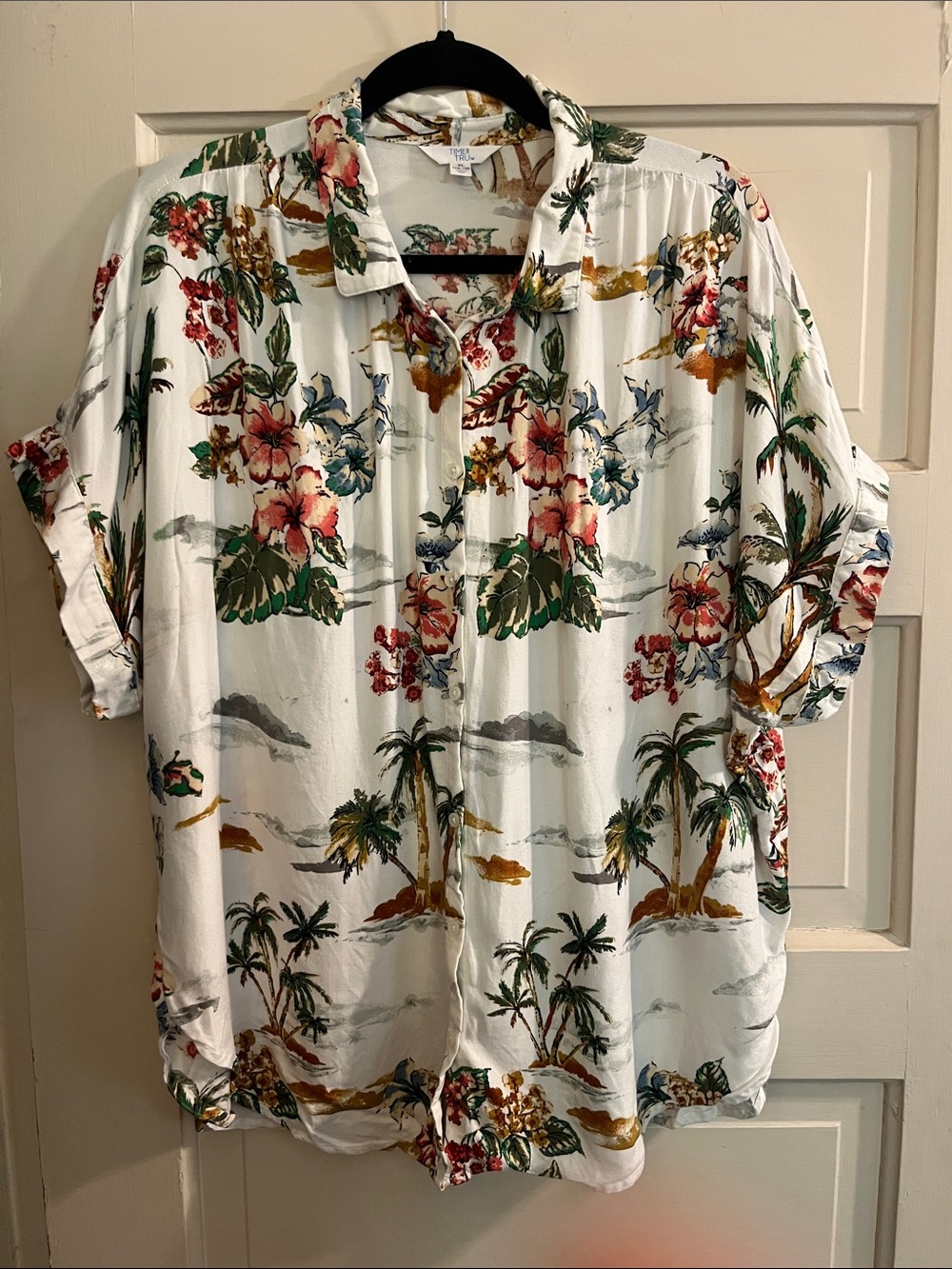 Tropical Floral Button-Up Shirt